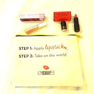 Lipstick Queen lipstick, gloss, and bag